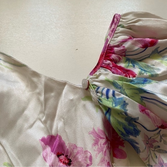 Les reveries 100% silk floral mini dress size 2 - Picture 7 of 13